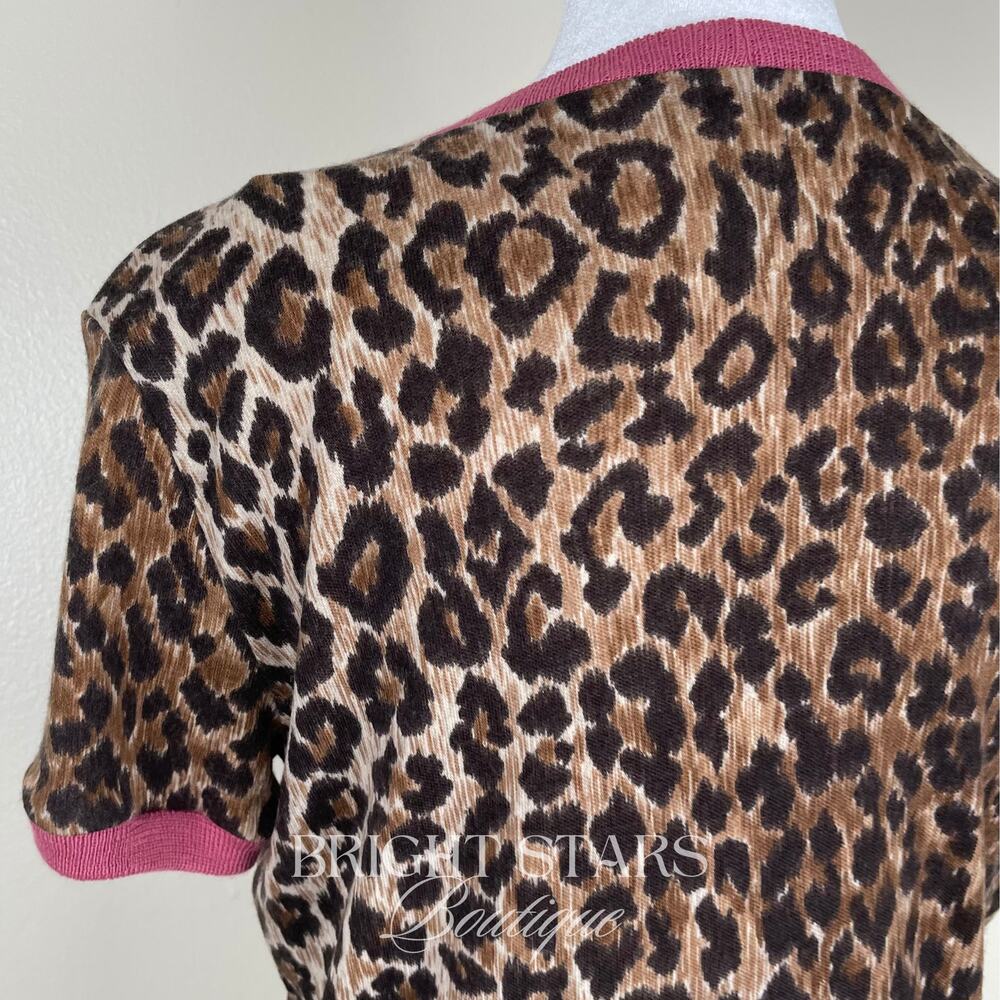 Extremely Rare Leopard Print Designer Top ASO Lorelai Gilmore Girls Brown Pink - Picture 12 of 15